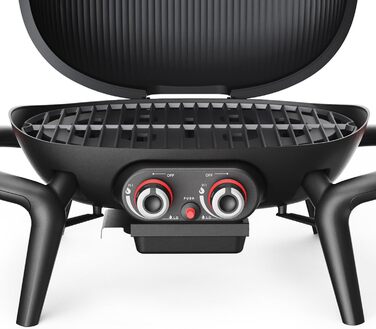 Газовий гриль TAINO KENAI, кемпінговий настільний гриль, балконний гриль, газовий, зовнішній, кухонний термометр, литий алюміній, чорний