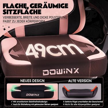 Ергономічне ігрове крісло Dowinx з підставкою для ніг, ігрове крісло з тканини &quotкотяча лапа&quot, дизайн сидіння без крил, регульоване ігрове та комп&39ютерне крісло, рожеве ігрове крісло з котячою лапою, для дорослих, рожево-чорне