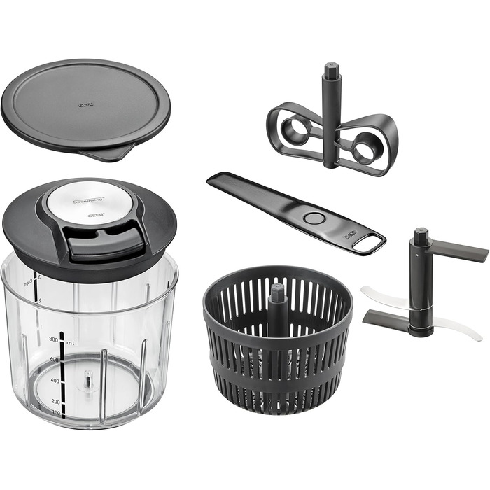 Ручний подрібнювач горіхів, фруктів або овочів, професійний мультиподрібнювач з нержавіючої сталі з тросовою тягою