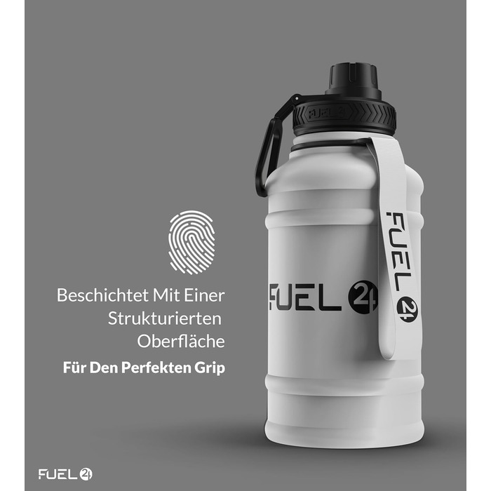 Надзвичайно міцна пляшка для води з нержавіючої сталі 1,3 л та 2,2 л - Герметична пляшка для води без бісфенолу А - Міцна металева питна пляшка для спортзалу, спортивний глечик для води для дорослих 1300 мл сірого кольору