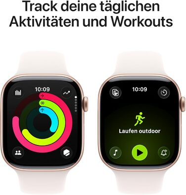 Розумний годинник Apple Watch Series 11 GPS 46 мм із алюмінієвим корпусом кольору рожевого золота та блідо-рожевим спортивним ремінцем (S/M). Оцінка сну, фітнес-трекер, відстеження здоров&39я, завжди ввімкнений дисплей, водонепроникність. Корпус S/M 46 мм