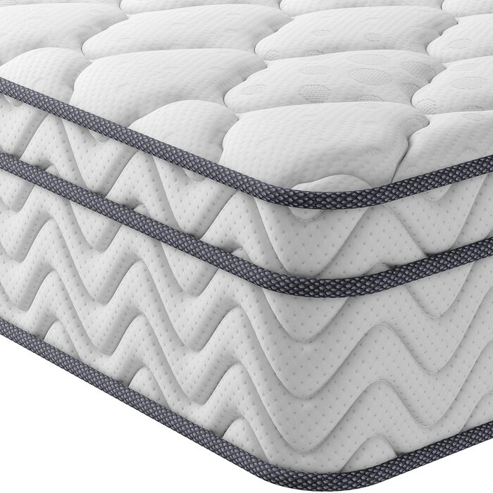 Матрац Vesgantti 30 см високий H3 7-зонний 160x200 см пружинний блок-пружинний матрац середньої жорсткості ортопедичний матрац з холодної піни сертифікований Oeko-Tex класичний матрац Box-Top H3, Box-top 30 см 160 x 200 см