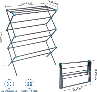 Ярусна складана вішалка для одягу, вежа для прання, що заощаджує місце, розбірна сушарка для білизни, вішалка для рушників для одягу, ідеально підходить для невеликих приміщень, графіт, 3-