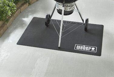 Захисний килимок для гриля Weber - Малий (120 x 80 см), захист тераси та балкона від бризок жиру та рідин, термостійкий та стійкий до погодних умов антибактеріальний матеріал, підходить для всіх типів грилів (17897)