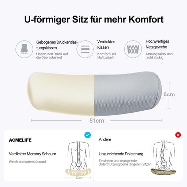 Ергономічне офісне крісло ACMELIFE, стілець для роботи зі складними підлокітниками, комп&39ютерне крісло, комп&39ютерне крісло з регульованим підголівником та поперековою опорою, крісло керівника, регульована висота, функція гойдання, до 150 кг, сірий