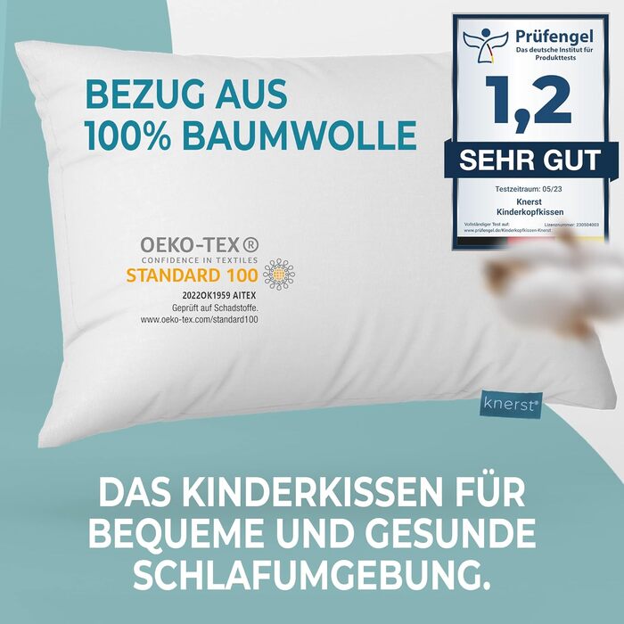 Дитяча подушка 40x60 - Ергономічна дитяча подушка для м'яких снів - Комфортна дитяча подушка для оптимальної підтримки - Дитяча по
