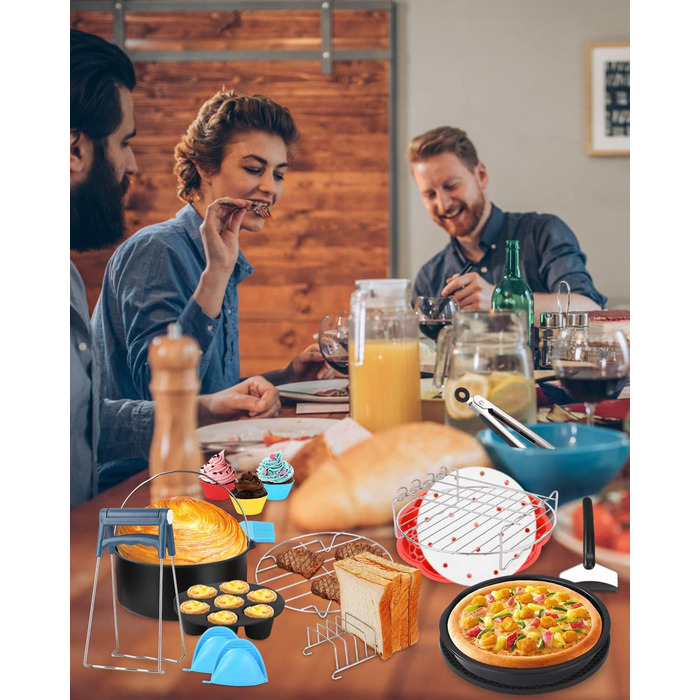 Дюймові аксесуари для фритюрниці, набір із 16 предметів із 200 аркушів паперу для випічки, підходить для фритюрниць діаметром понад 18 см (7 дюймів), 7-