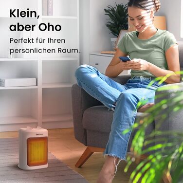 Міні-вентиляторний обігрівач Pro Breeze потужністю 2000 Вт, енергозберігаючий, тихий електричний обігрівач з 3 режимами нагріву. Керамічний вентилятор. Підходить для використання в офісі, вітальні, спальні або на терасі білий - 2000 Вт