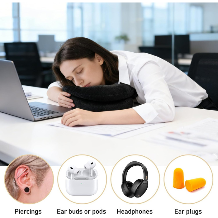 Подушка для пірсингу з отвором, подушка для пірсингу вуха у формі пончика 35 * 32 * 15 см, пончик для тих, хто спить на боці, подушка для пірсингу, збільшена висота наповнення для полегшення болю в вухах для дітей та дорослих