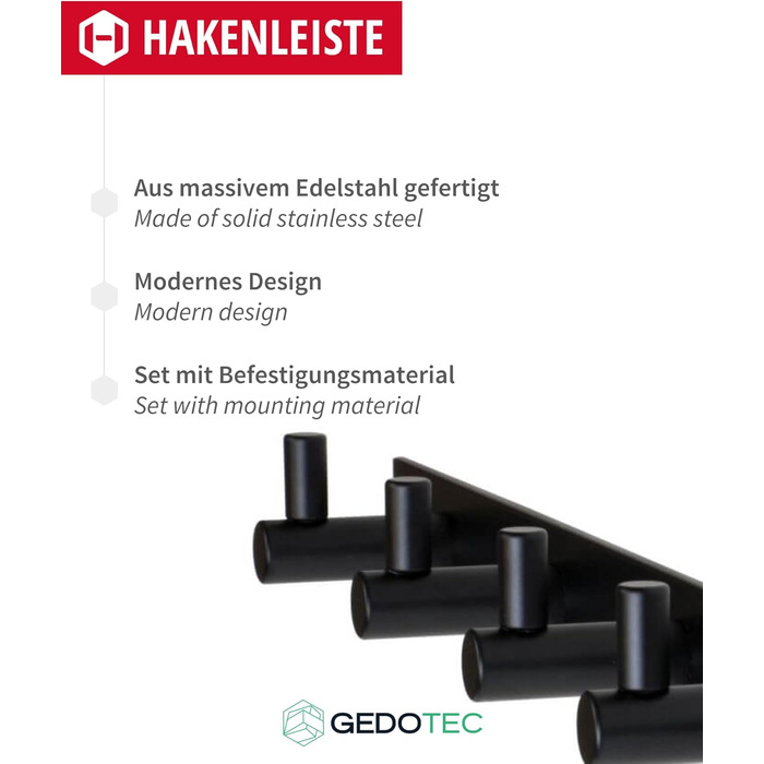 Гачки для одягу чорні матові 6 гачків вішалка для одягу передпокій, кухня та ванна кімната I настінна вішалка MOON I вішалка для о