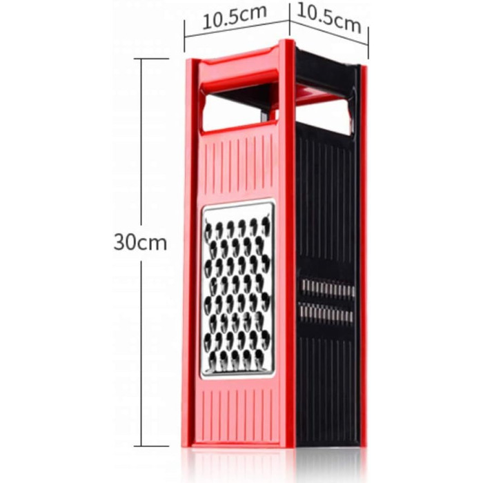 Квадратна терка з нержавіючої сталі, терка для сиру або сторони, нержавіюча сталь, кухонне ремесло, просте у використанні та для їжі, овочі, імбир, червоний (колір Rosso)