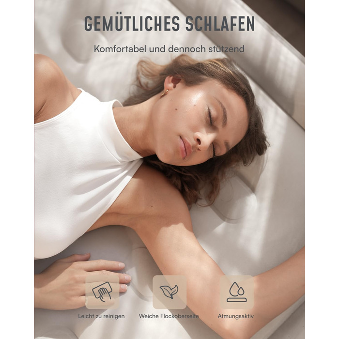 Надувний матрац Airefina для 2 осіб, самонадувальний, з вбудованим насосом, надувається за 3 хвилини, надувний матрац для кемпінгу та домашнього використання, міцне гостьове ліжко - 203 x 152 x 46 см, двоспальне (46 см)