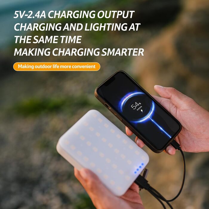 Світлодіодний кемпінговий ліхтар Naturehike 11000 мАг 1100 лм, супер яскравий кемпінговий ліхтар, що перезаряджається, з гачком, три рівні колірної температури, плавне регулювання яскравості до 180 годин, 11000 мАг 1100 лм