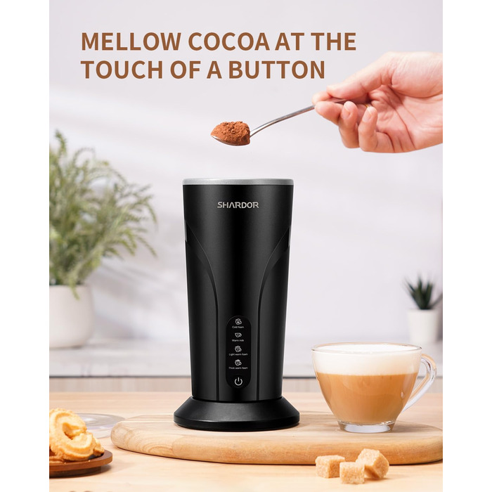 Піноутворювач для молока 4 в 1 електричний, магнітна головка для перемішування, гаряче молоко 300 мл, піна 150 мл, 500 Вт, для мак