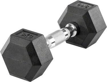 Гантель Sport-Tec Hex 3 кг, гумове покриття, шестикутна, для фітнесу та силових тренувань