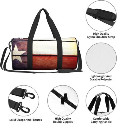 Спортивна сумка, дорожня сумка, принт американський прапор, сумка на нічліг, чорна, універсальний розмір, сумка для подорожей