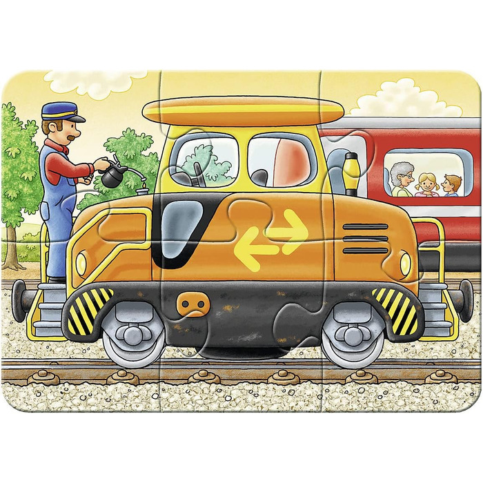 Дитячий пазл Ravensburger - 06954 На роботі - Мій перший пазл на 2,4,6,8 елементів - Пазл для дітей від 2 років