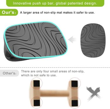 Ручки для віджимань Kipika, перекладина для віджимань з м&39якого пластику, протиковзка підкладка знизу, силове обладнання для тренування м&39язів, комплект з 2 шт. чорного кольору