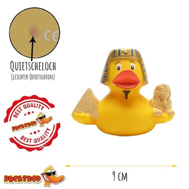 Єгипет I Squeaking Duck - L 7,5 см I Включає брелок у вигляді гумової качечки I Подарунок для любителів Єгипту I Подарунок для ман