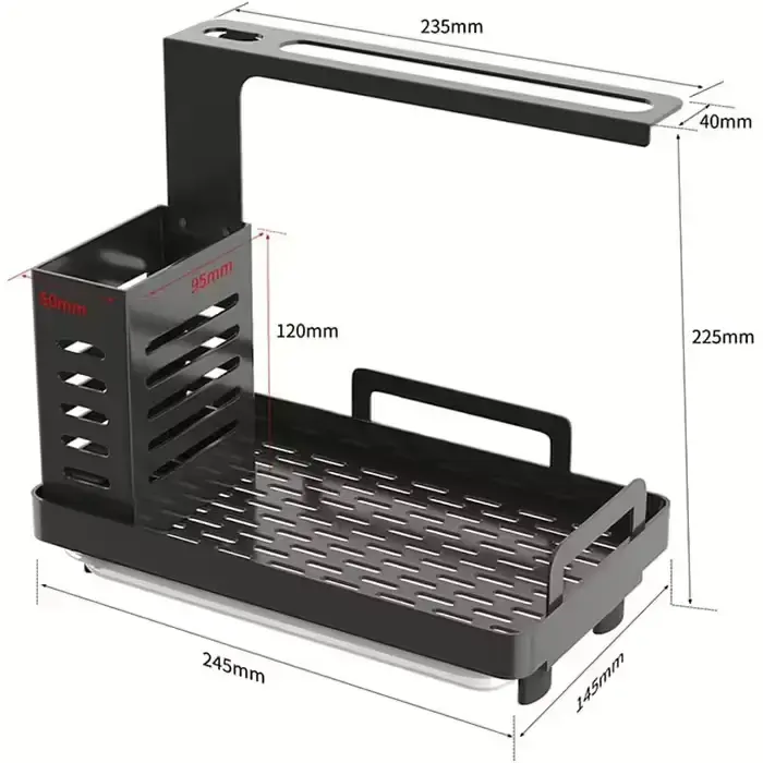 Кухонний органайзер YunNasi 22,5 см, чорний