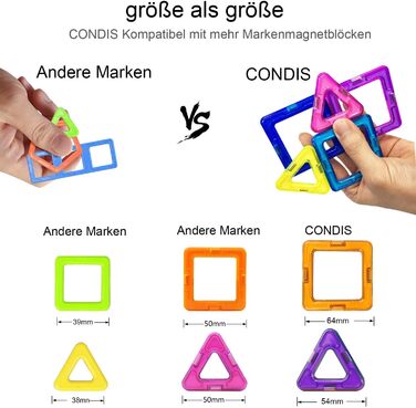 Магнітні ігри на подарунок від 3 4 5 6 7 8 років Хлопчик Дівчинка Building Blocks Дитячі іграшки, 120 Pieces, Magnetic Toys Magnet