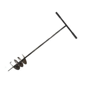 Сталевий ручний бурильник F & R для створення отворів у ґрунті, з гумовими ручками. Бур для земляних робіт у саду, будівництві та ландшафтному дизайні. Лопатовий бур, бур для стовпів, садовий бур, Ø 140 мм.