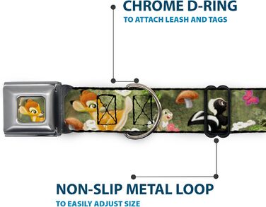 Нашийник для собак Buckle Down Bambi Ескіз Оленяти - Розмір M (33-43 см) - Ширина 2.5 см