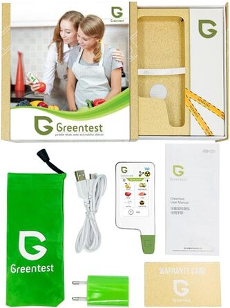 Цифровий тестер харчової нітрату, вимірювач, TDS твердість, аналізатор PPM, дозиметр для овочів, фруктів, м'яса, риби, води, радіації, підтримує кілька мов ECO4F Білий/розкішний сад, 6