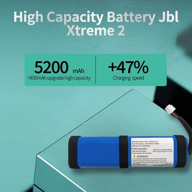 Замінний акумулятор, сумісний з водонепроникною Bluetooth-колонкою JBL Xtreme 2 GSP093198H, номер деталі Xtreme2 2INR19 66-2 SUN-INTE-103 7.4V (не Xtreme 1)