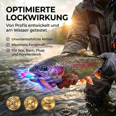 Новинка виставки 2024 Блесни Spoons Trout Mega Twist 10 шт. у коробці з блеснами Набір блесень для лову форелі Ловля форелі блешнею Набір блешень для лову форелі Trout 3g з пружиною