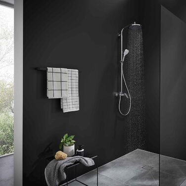 Душова система hansgrohe Crometta S з одноважільним змішувачем, тропічним душем (240 мм), ручною лійкою (2 режими), шлангом та штангою, хром, 27269000