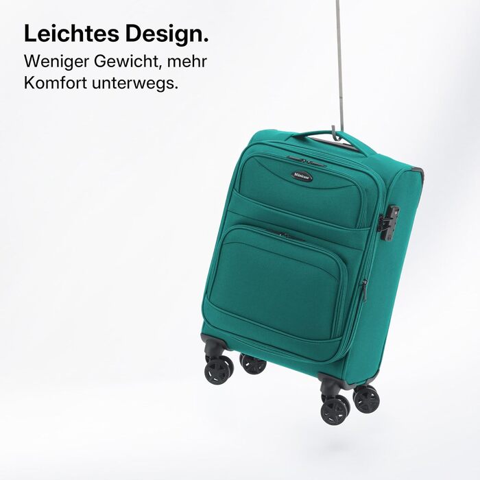 Розширюваний валізу з передніми кишенями, збільшений об'єм на 15, TSA-замок, подвійні колеса, що обертаються на 360, та прихований адресний ярлик (Бірюзовий, XL (79 см) розширюваний)