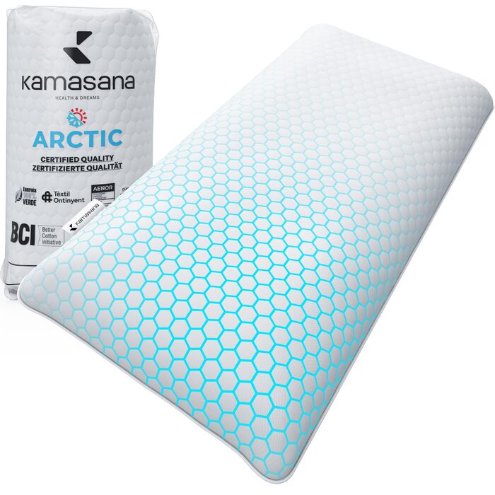 Ортопедична подушка 40 x 80 см, висота 13 см світло-блакитний охолоджувальний чохол піна з ефектом пам&39яті гіпоалергенна, ергономічна, дихаюча, з вентиляцією та підтримкою шиї