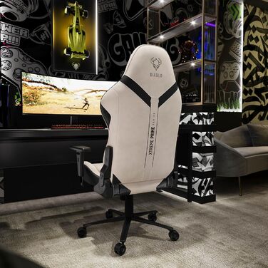 Ігрове крісло Diablo Fabric, ергономічне, з магнітним підголівником та охолоджуваним сидінням, міцна металева основа, регульовані по висоті підлокітники, ПК-крісло, ігрове крісло, 140 кг, Шторм у пустелі