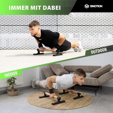 Низькі дерев&39яні паралети Mller & Blum преміум-класу з бандажами для зап&39ястя, стійкими та нековзними ручками для віджимань, ідеально підходять для віджимань та стійки на руках, турнік для віджимань, обладнання для калістеніки