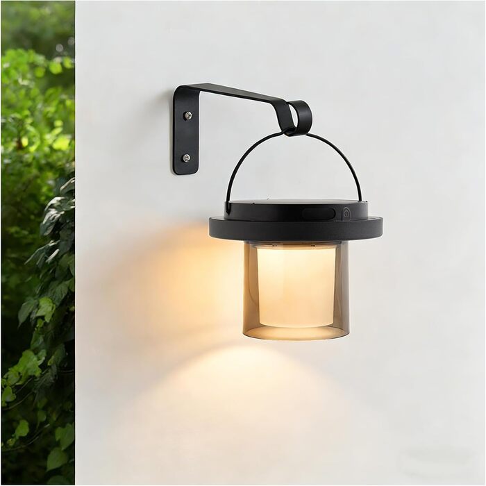 Портативний сонячний світильник для зовнішнього використання, з регульованою яскравістю, вбудовані літієві батареї 1800 мАг, світлодіодний світильник для використання всередині та зовні приміщень, для спальні, вітальні, офісу, для вулиці (Ø 132 x В 100 мм