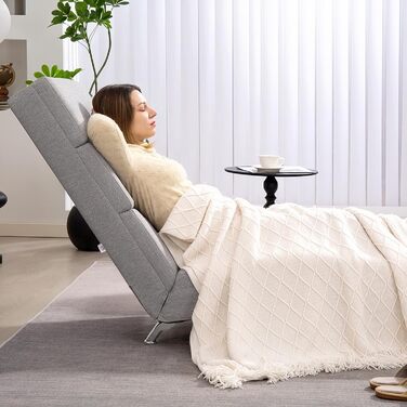 Крісло для відпочинку HOMCOM, реклайнер, крісло для відпочинку, м&39який шезлонг з лляним виглядом, сталеві ніжки, крісло для відпочинку для вітальні, світло-сірий колір