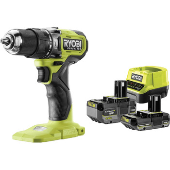 Акумуляторний ударний дриль-шуруповерт RYOBI 18 В ONE RPD18BL1-2C42S, макс. крутний момент 54 Нм, швидкозатискний патрон, G5 GripZ