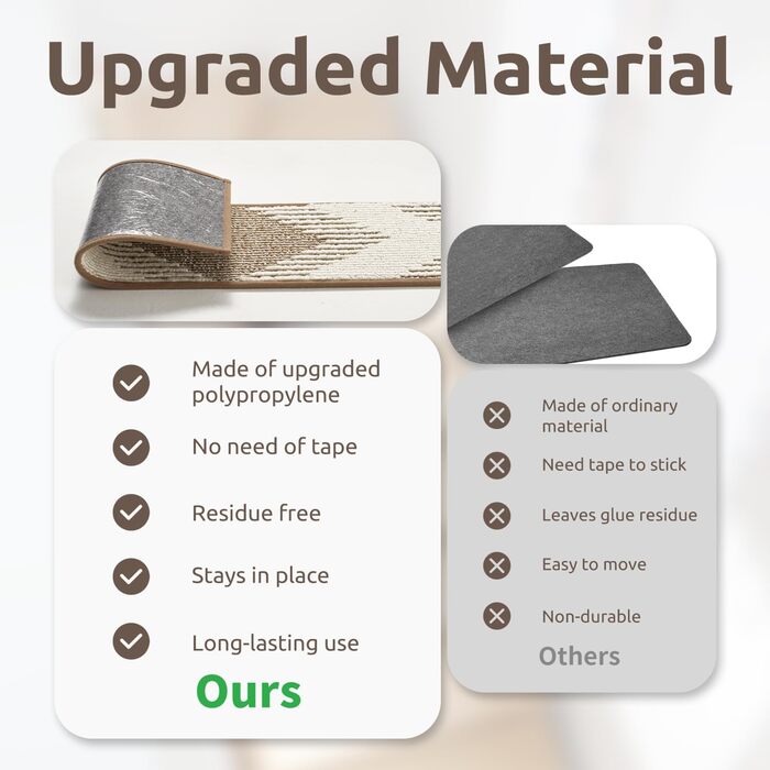 Килимки для сходів PADOOR для внутрішніх дерев&39яних сходів, що миються, багаторазові, самоклеючі, для дітей та собак, 20,3 x 76,2 см, коричневі, 15 шт.