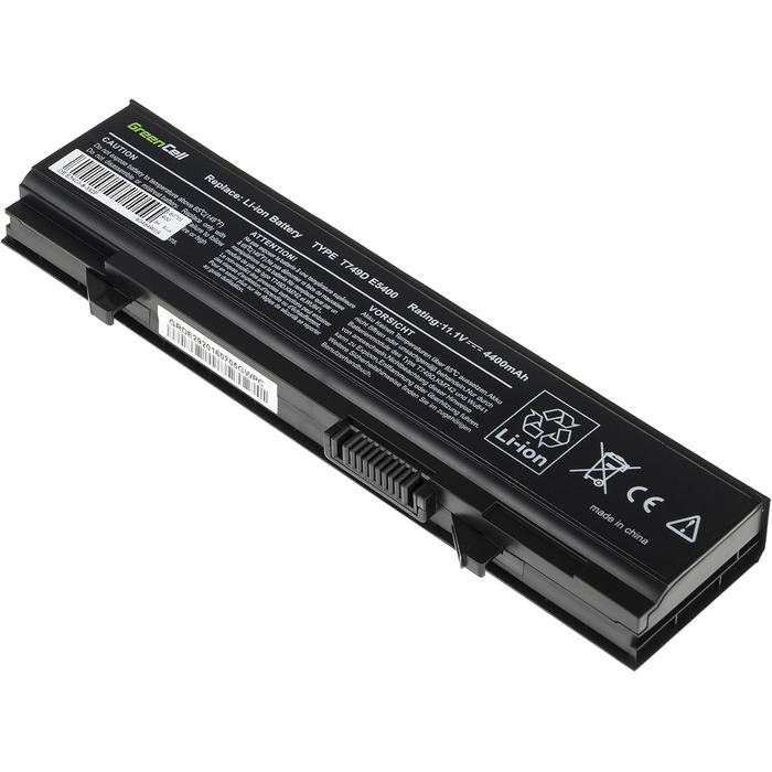 Акумулятор для ноутбука Green Cell KM668 KM742 KM752 KM760 для Dell E5400 E5400N E5410 E5500 E5510 PP32LA PP32LB (6 елементів, 4400 мАг, 10.8-11.1 В, чорний) Стандартний - Green Cell елементи 4400 мАг