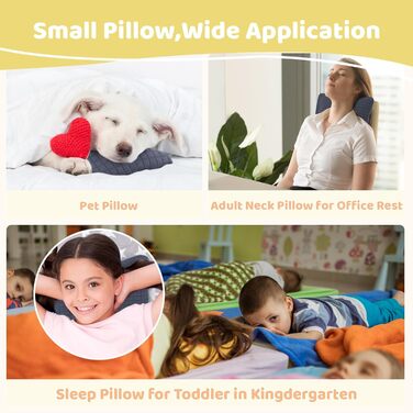 Міні-подушка для подорожей vocheer, 27,9 x 17,8 см, маленькі подушки для сну, крихітні подушечки для шиї, зап&39ястя, поперекового відділу хребта та колін, подушка для домашніх тварин, бавовна, знімний чохол, можна прати в пральній машині, темно-синій