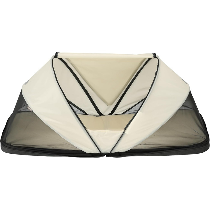 Дитяче ліжечко Deryan Cutey з матрацом від народження до 2,5 років - Складане дитяче ліжечко-намет, яке встановлюється за 2 секунди - Включає москітну сітку та дорожню сумку, для ОДНІЄЇ дитини - 136x84x62 см (кремовий)