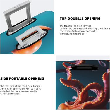 Чохол для валізи Октопус, міцний захист для багажу розміром 45.7-81.3 см, чорний, малий