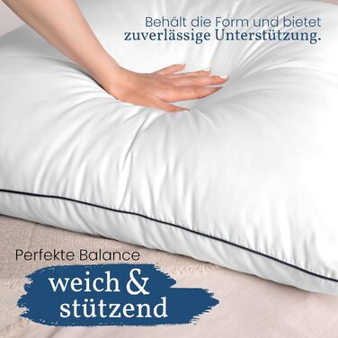 Високоякісна подушка Gentle North 80x80 см готельної якості - Пухнаста, добре наповнена подушка для сну, підходить для алергіків (сертифікована Oeko-Tex Standard 100) - Можна прати при 60C 80x80