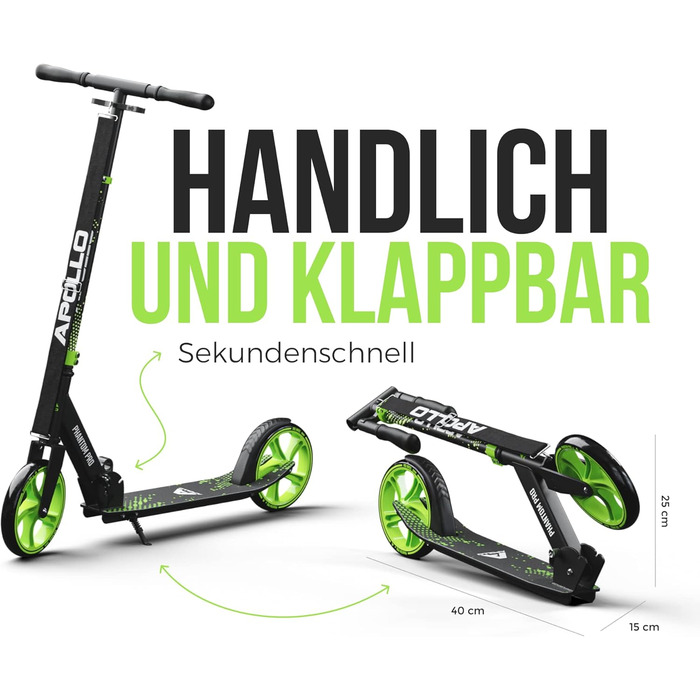 Колесний самокат Apollo XXL - міський самокат Phantom Pro Складаний міський самокат для дітей Регульований по висоті, педальний са