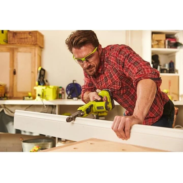 Акумуляторна стрічкова пилка RYOBI 18 В ONE R18PF-0 (довжина стрічки 457 мм, ширина шліфування 13 мм, ручне регулювання швидкості