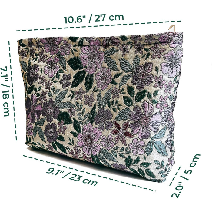 Косметичка Peachome з квітковим візерунком, жакардова тканина, вінтажна косметичка на блискавці, дорожня косметичка, подарунки для