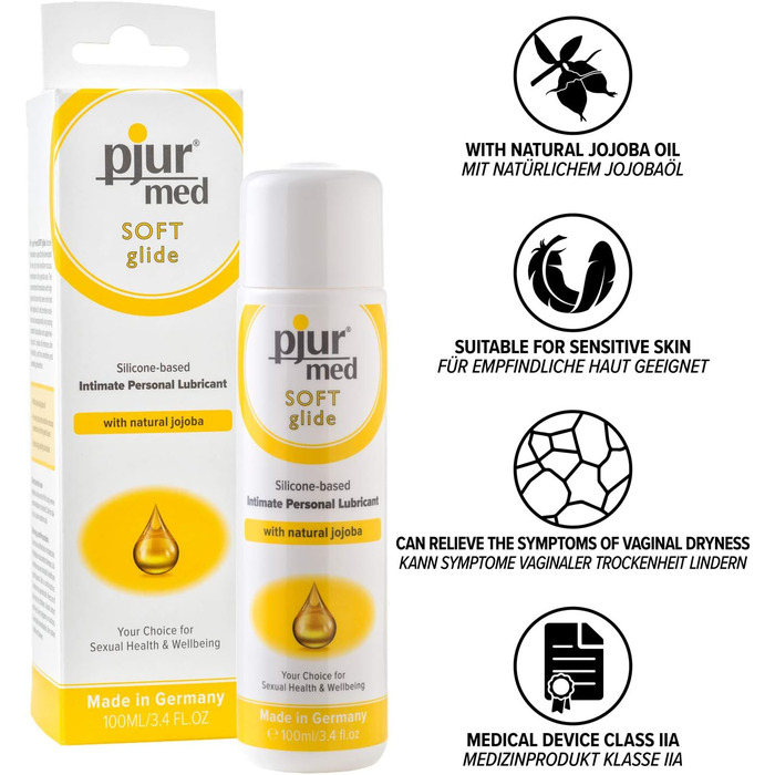 Лубрикант Med Soft Glide на основі силікону, з натуральною олією жожоба, 100 мл
