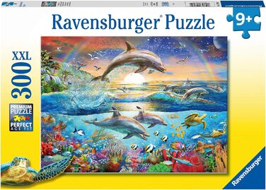 Дитячий пазл Ravensburger - 12895 Dolphin Paradise - Пазл підводний світ для дітей від 9 років, 300 елементів у форматі XXL