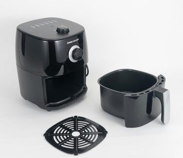 Головна Тенденції Міні-фритюрниця з програмованим регулюванням температури, 1400 Вт, таймер на 30 хвилин, смаження без олії, контейнери з антипригарним покриттям, які можна мити в посудомийній машині, і легко чиститься чорний (2.8 л)